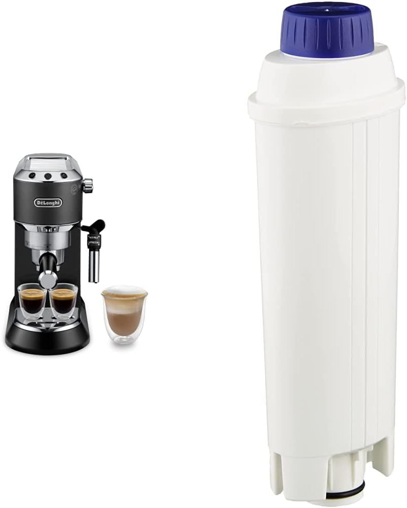 De'Longhi Dedica Style EC685.M, Machine à Expresso avec Buse à Mousse de Lait Professionnelle, Seulement 15 cm de Large, Réservoir de 1 L, Boîtier en Métal, Compatible avec les Dosettes E.S.E, Métal
