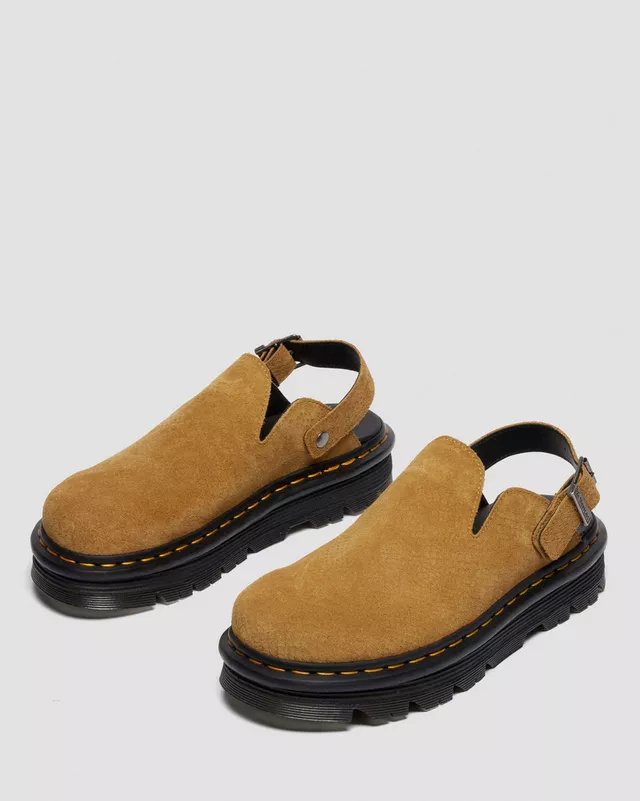 Mules plateformes Zebzag en daim à brides