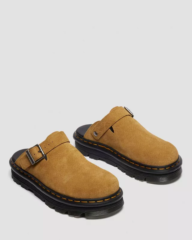 Mules plateformes Zebzag en daim à brides