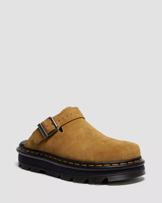 Mules plateformes Zebzag en daim à brides