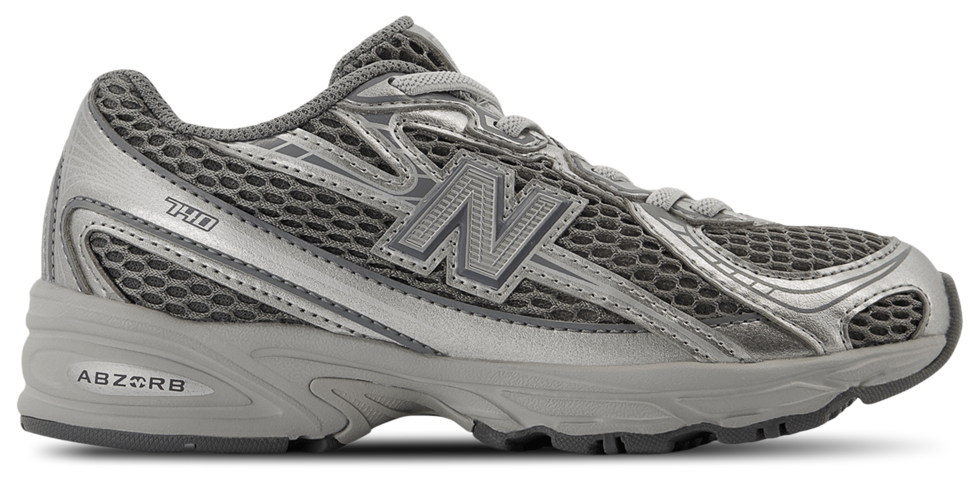 New Balance 740 Bungee Lace - Maternelle Chaussures – Harbor Grey-Silver Metallic
