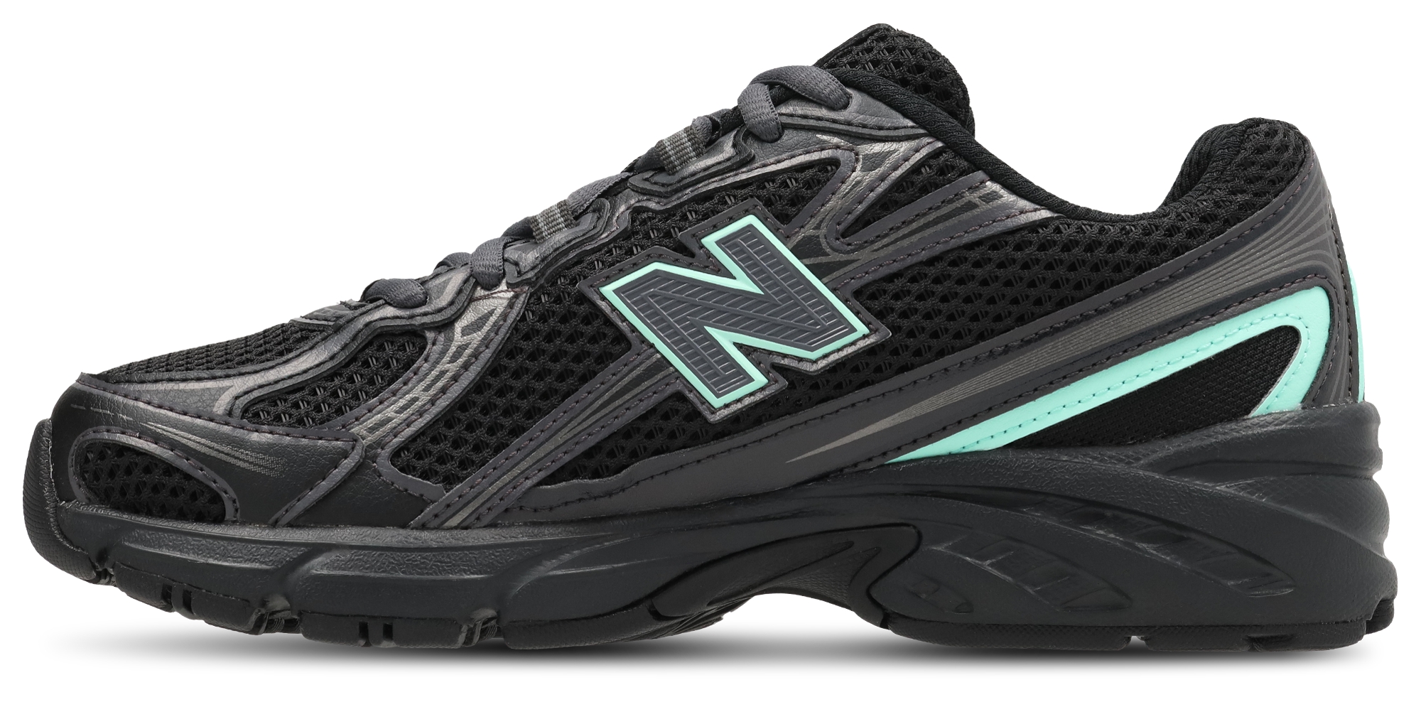 New Balance 740 - Primaire-College Chaussures – Black-Bright Mint