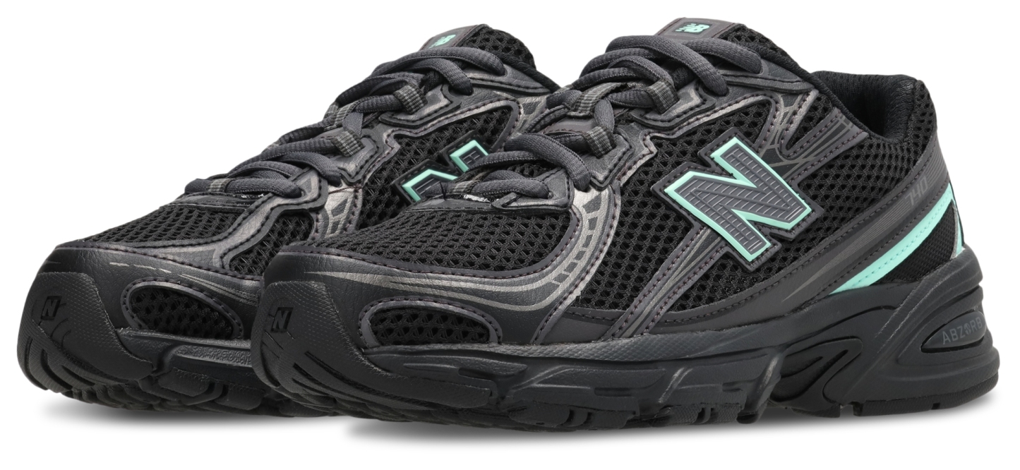 New Balance 740 - Primaire-College Chaussures – Black-Bright Mint