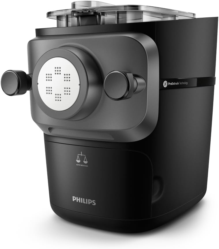 Philips Pastamaker série 7000 Machine à pâtes, moules pour spaghettis, lasagnes et autres, 200 W, noir (HR2665/96)