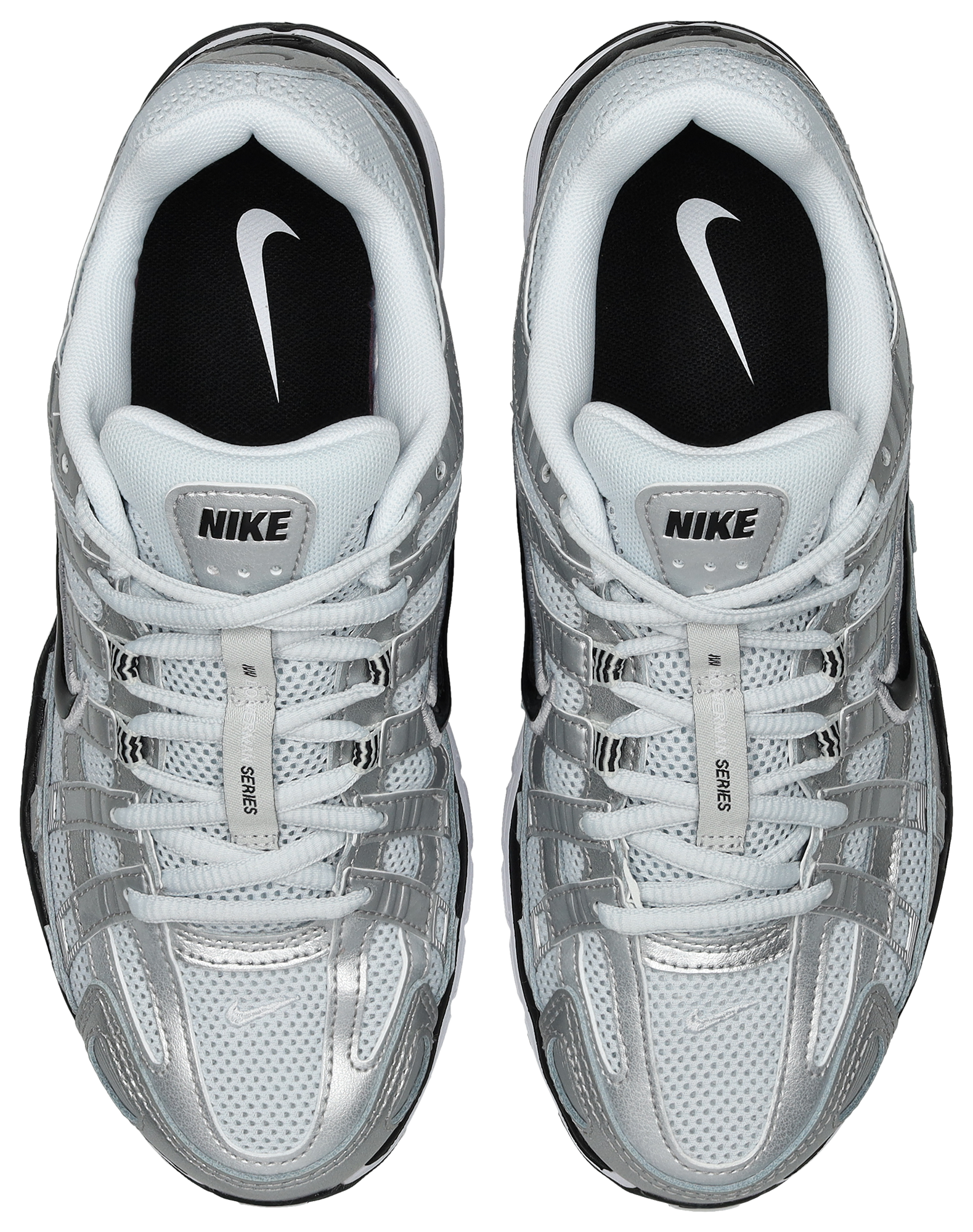 Nike P-6000 - Femme Chaussures – White-Black-Metallic Silver