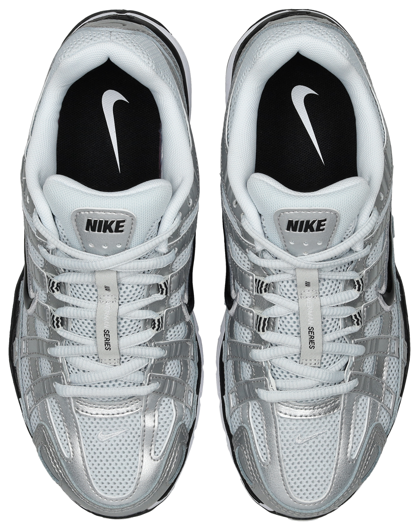 Nike P-6000 - Femme Chaussures – White-Black-Metallic Silver