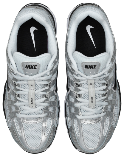 Nike P-6000 - Femme Chaussures – White-Black-Metallic Silver