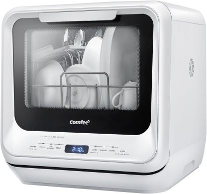 COMFEE' Lave-vaisselle portable à poser avec réservoir d’eau intégré de 5 L