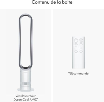 Ventilateur tour Dythtson Cool en Blanc et Argent
