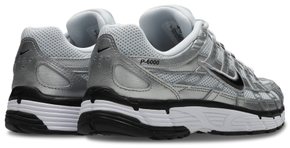 Nike P-6000 - Femme Chaussures – White-Black-Metallic Silver