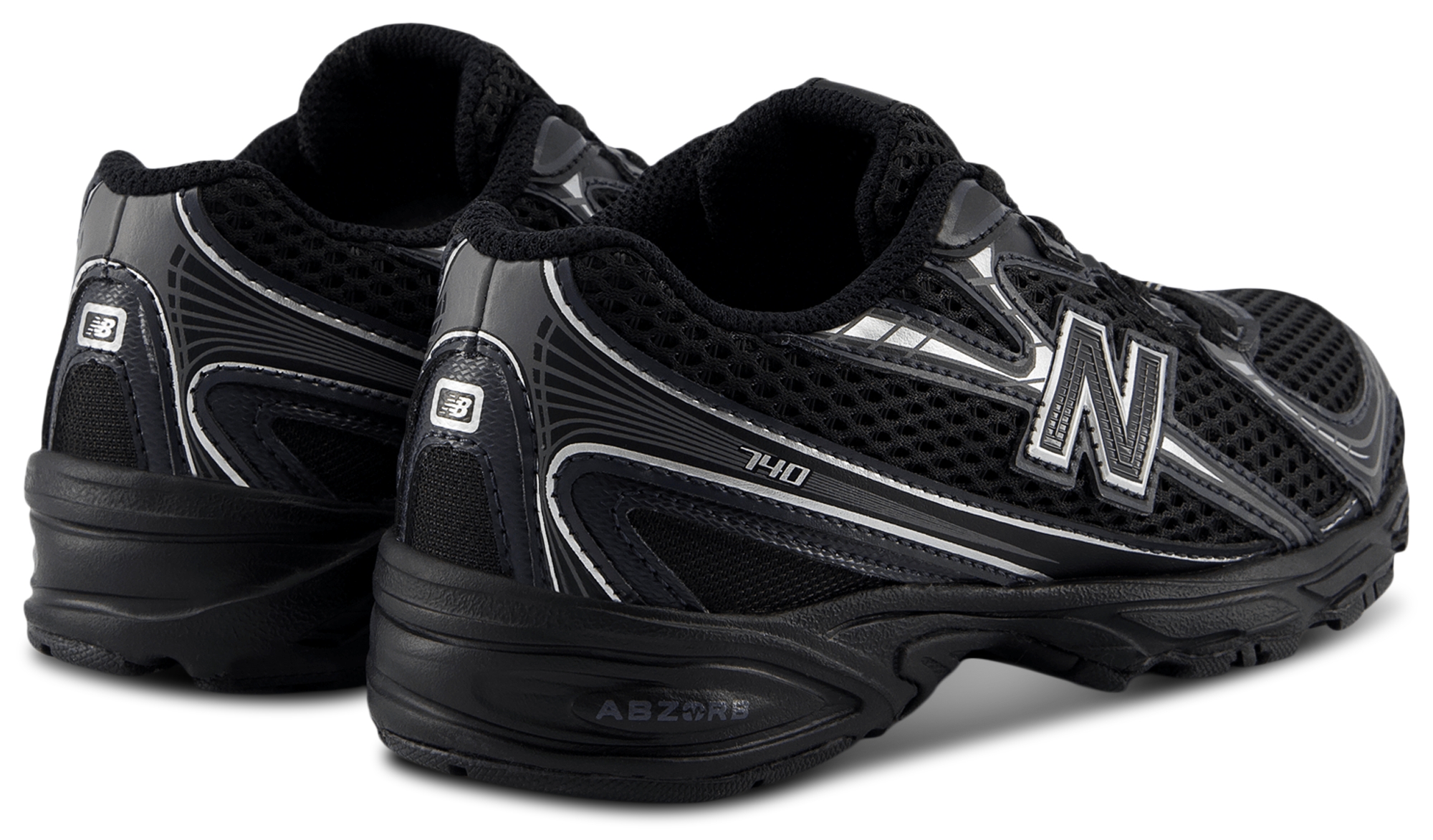 New Balance 740 Bungee Lace - Maternelle Chaussures – Black-Silver Metallic