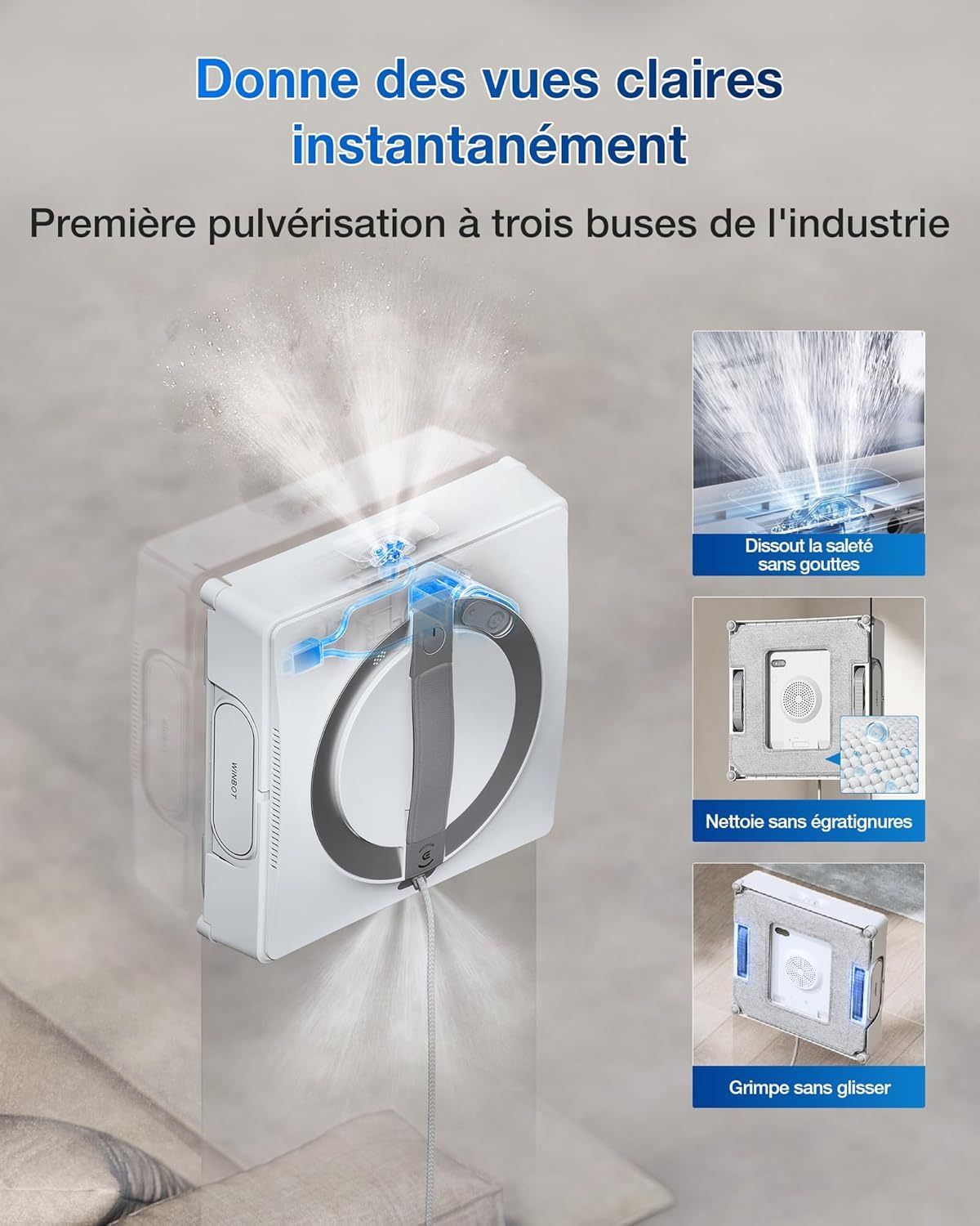 Robot lave-vitre Ecovacs Winbot W2 Pro Omni Blanc
