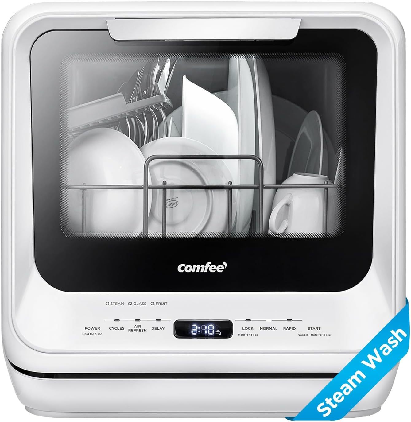 COMFEE' Lave-vaisselle portable à poser avec réservoir d’eau intégré de 5 L