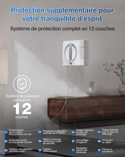 Robot lave-vitre Ecovacs Winbot W2 Pro Omni Blanc