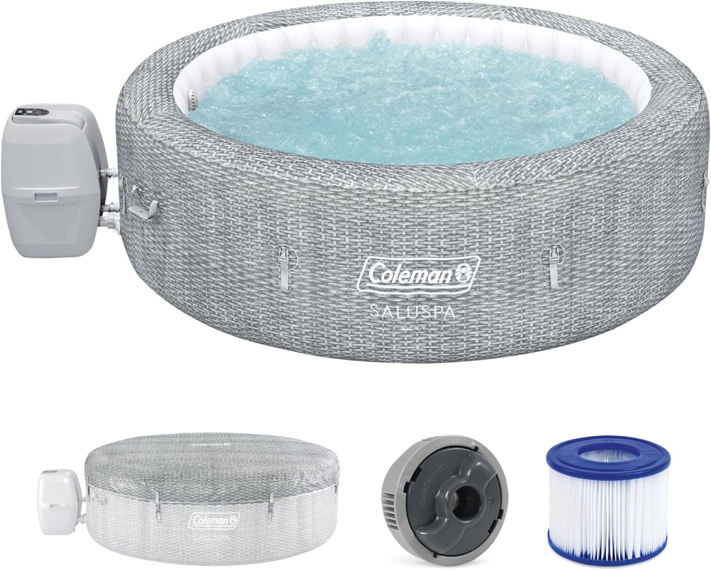 Colemthtan Sicily Energy-Efficient AirJet Inflatable Hot Tub 5-7 Person with App-Control