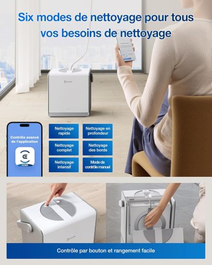 Robot lave-vitre Ecovacs Winbot W2 Pro Omni Blanc