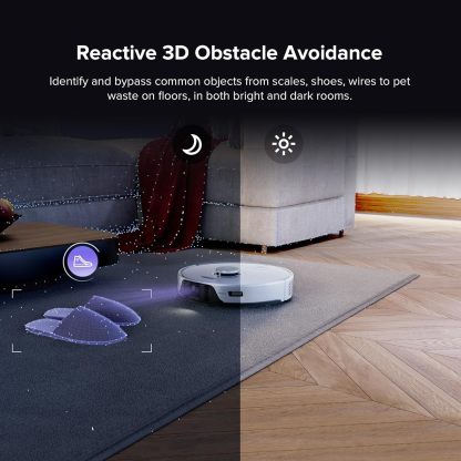Roborock Saros 10 Aspirateur Robot 22,000 Pa DuoDivide Anti-Enchevétrements, Robot Aspirateur Le Plus Fin, Reactive Al 3.0