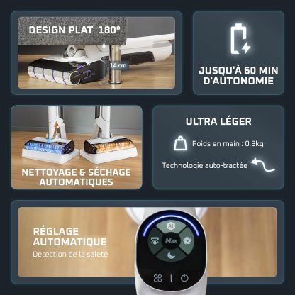 Aspirateur laveur sans fil Rothtwenta sans fil X-Clean 10 GZ7035WO Blanc