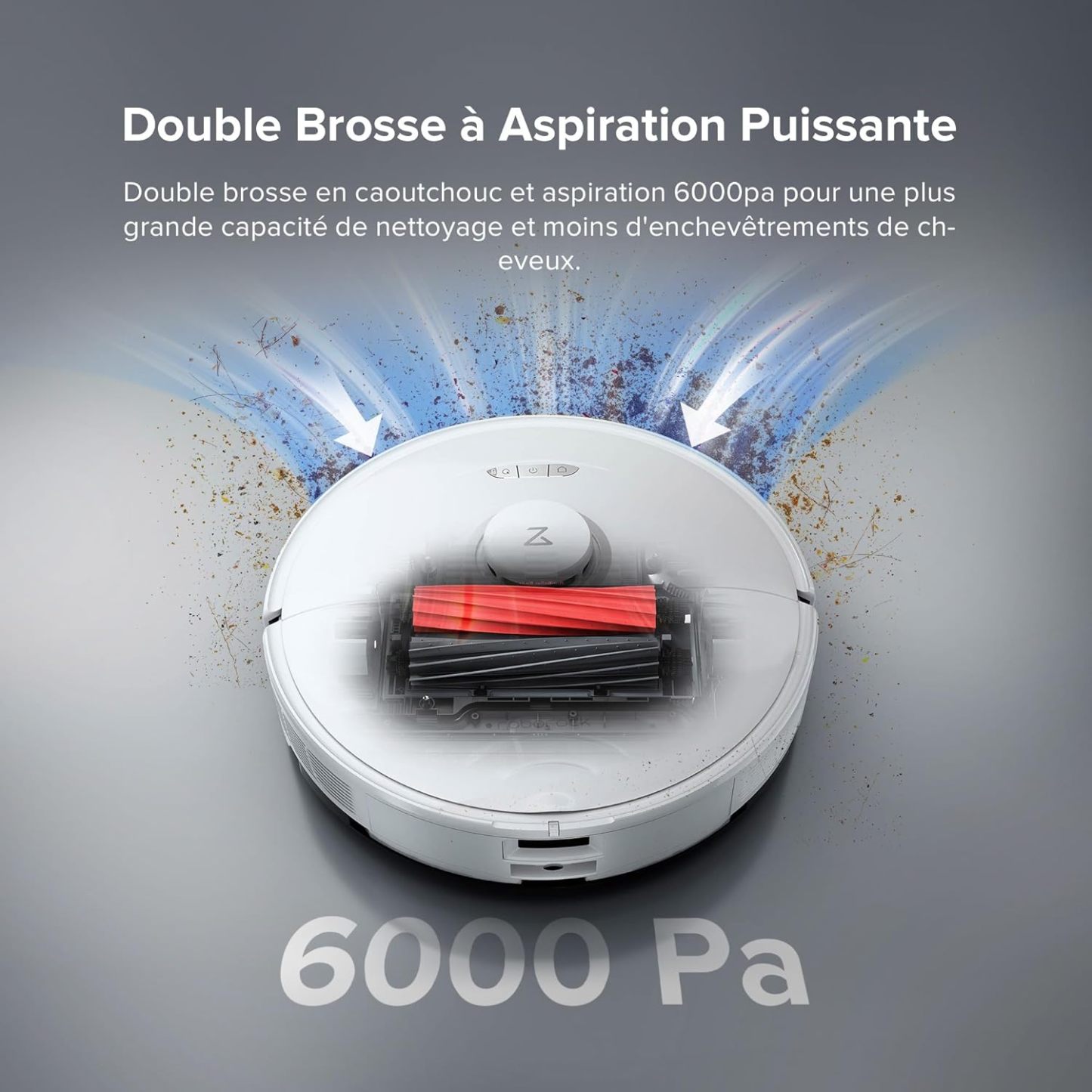 Roborock Saros 10 Aspirateur Robot 22,000 Pa DuoDivide Anti-Enchevétrements, Robot Aspirateur Le Plus Fin, Reactive Al 3.0