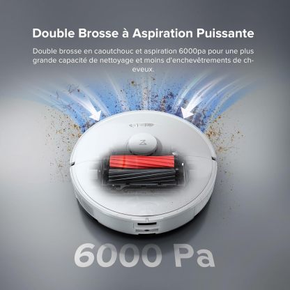 Roborock Saros 10 Aspirateur Robot 22,000 Pa DuoDivide Anti-Enchevétrements, Robot Aspirateur Le Plus Fin, Reactive Al 3.0