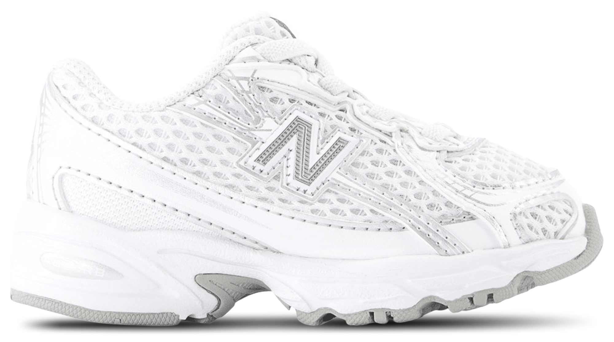 New Balance 740 Bungee Lace - Bebes Chaussures – White-Silver Metalic