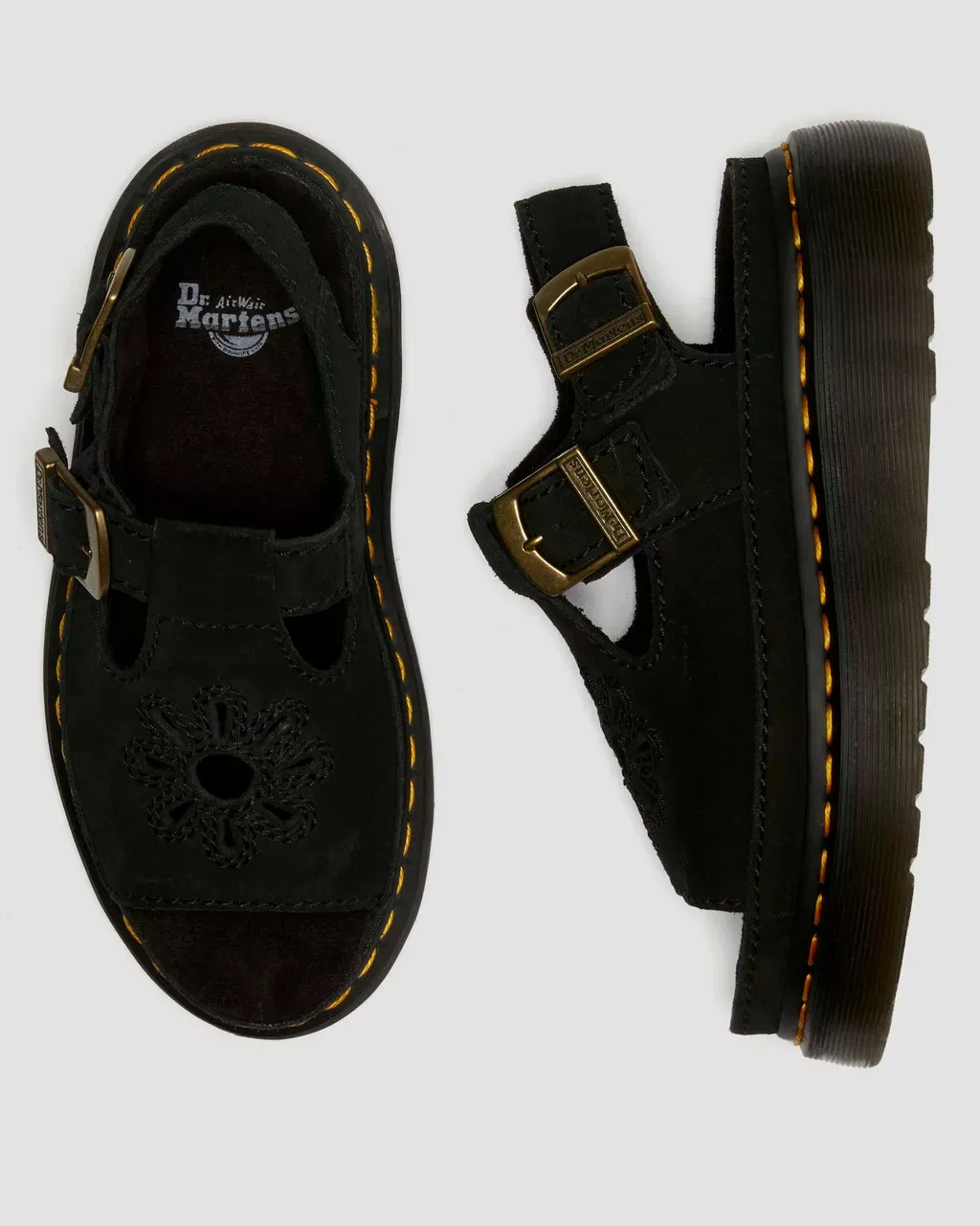 DR MthtartenS Sandales Dunnet Flower en cuir Buttersoft