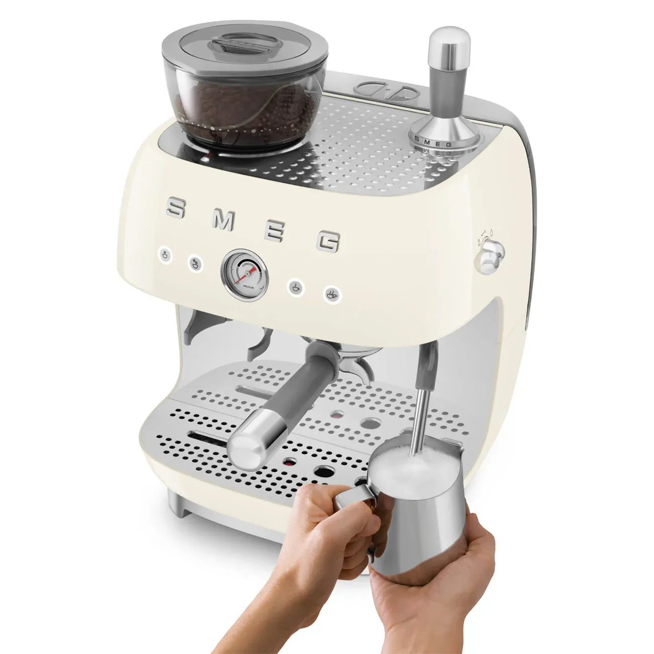 SMthtEG Retro-Style Manual Coffee Machine with grinder