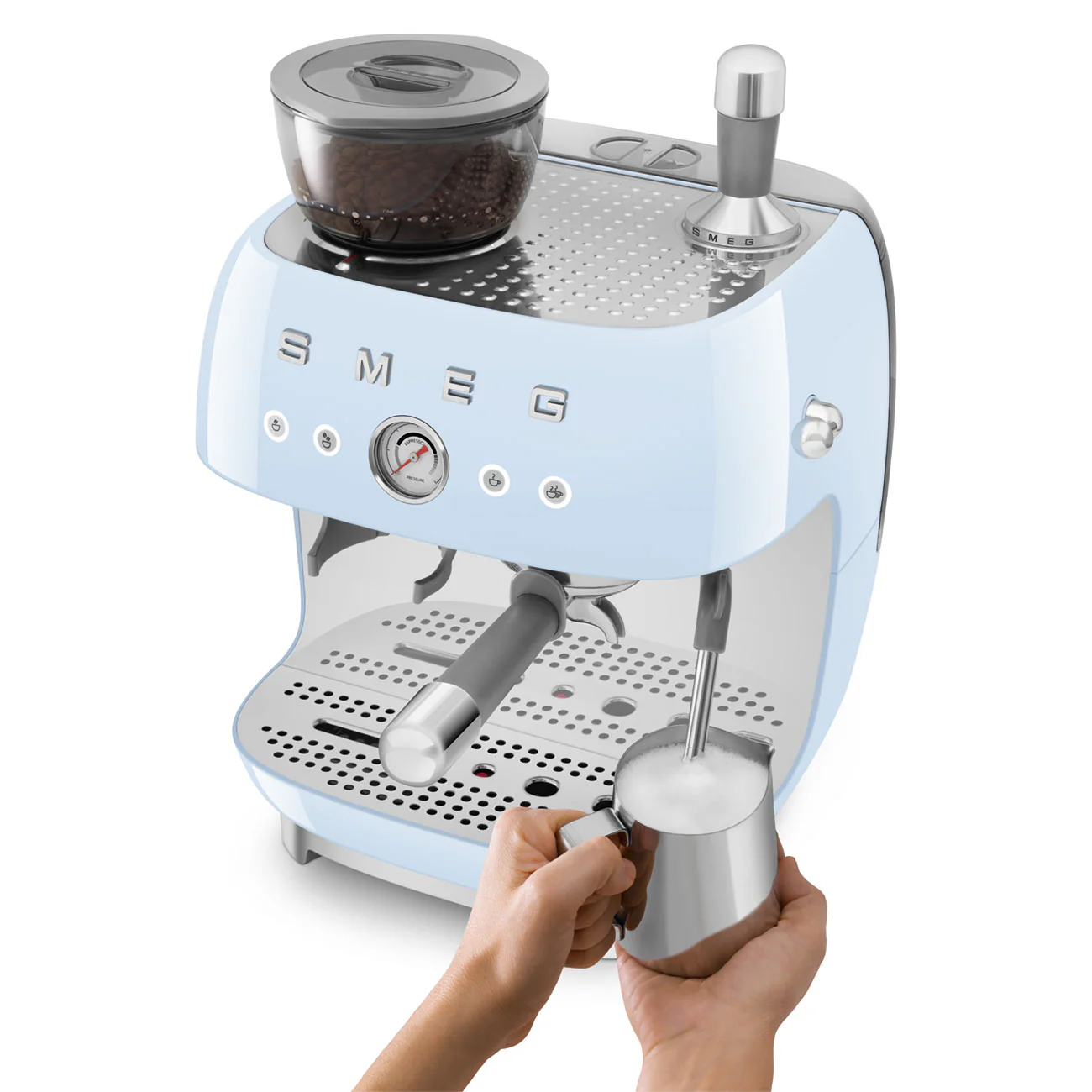 SMthtEG Retro-Style Manual Coffee Machine with grinder
