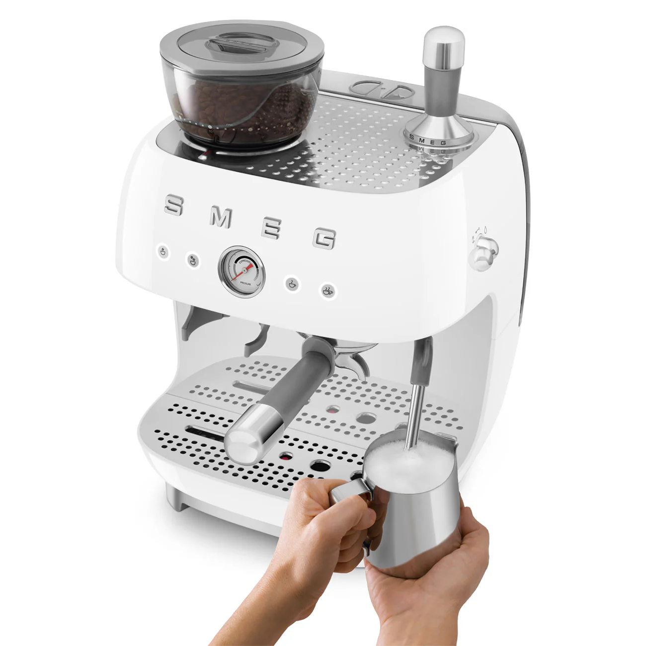 SMthtEG Retro-Style Manual Coffee Machine with grinder