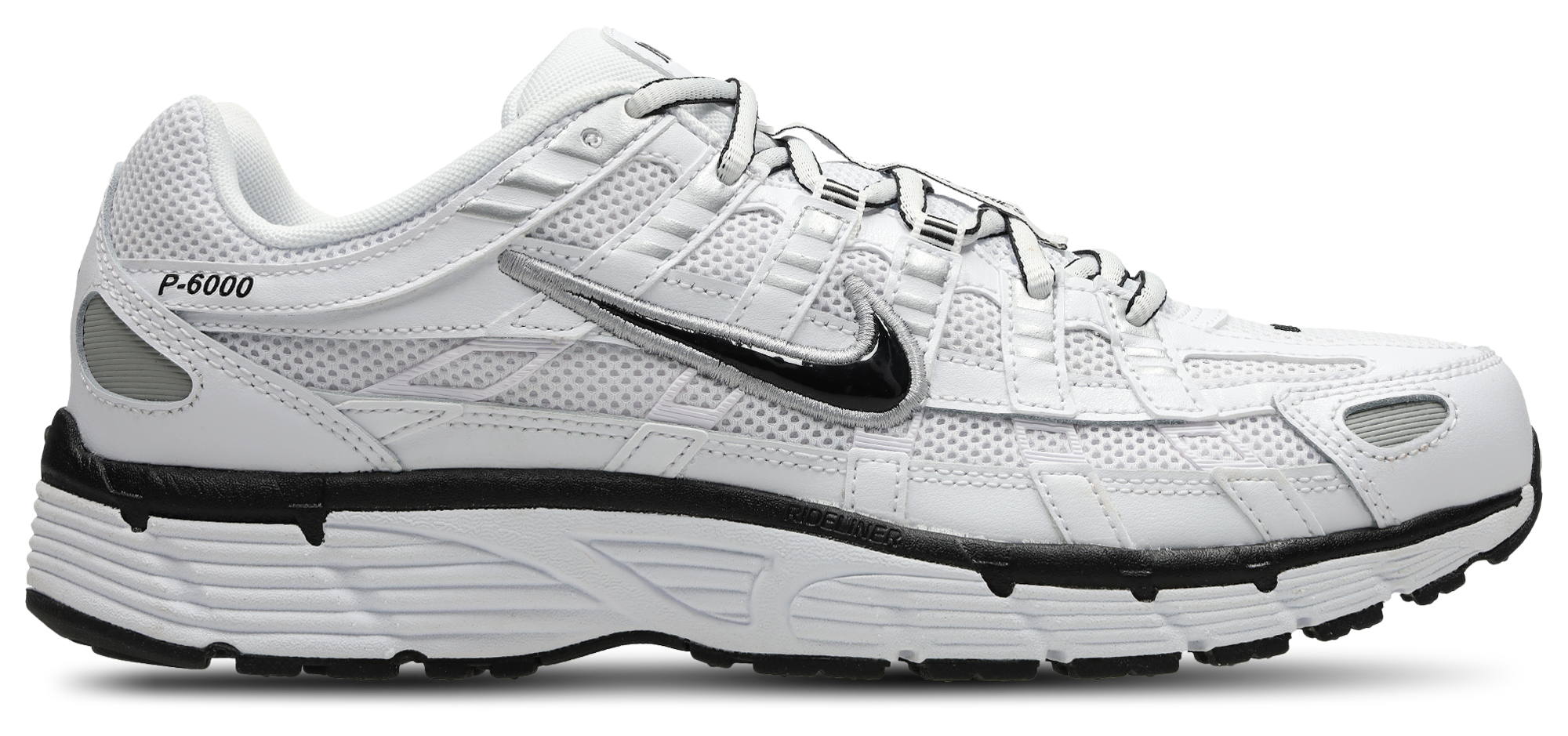 Nike P-6000 - Homme Chaussures – White-Black-Metallic Silver