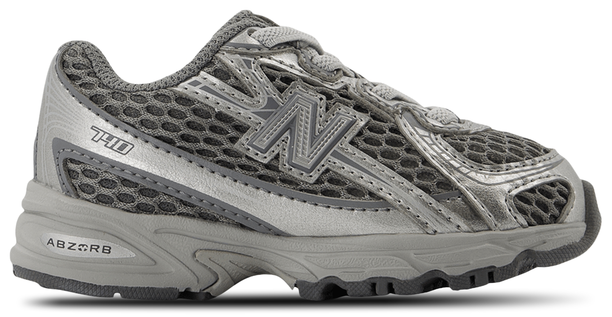 New Balance 740 Bungee Lace - Bebes Chaussures – Harbor Grey-Silver Metallic