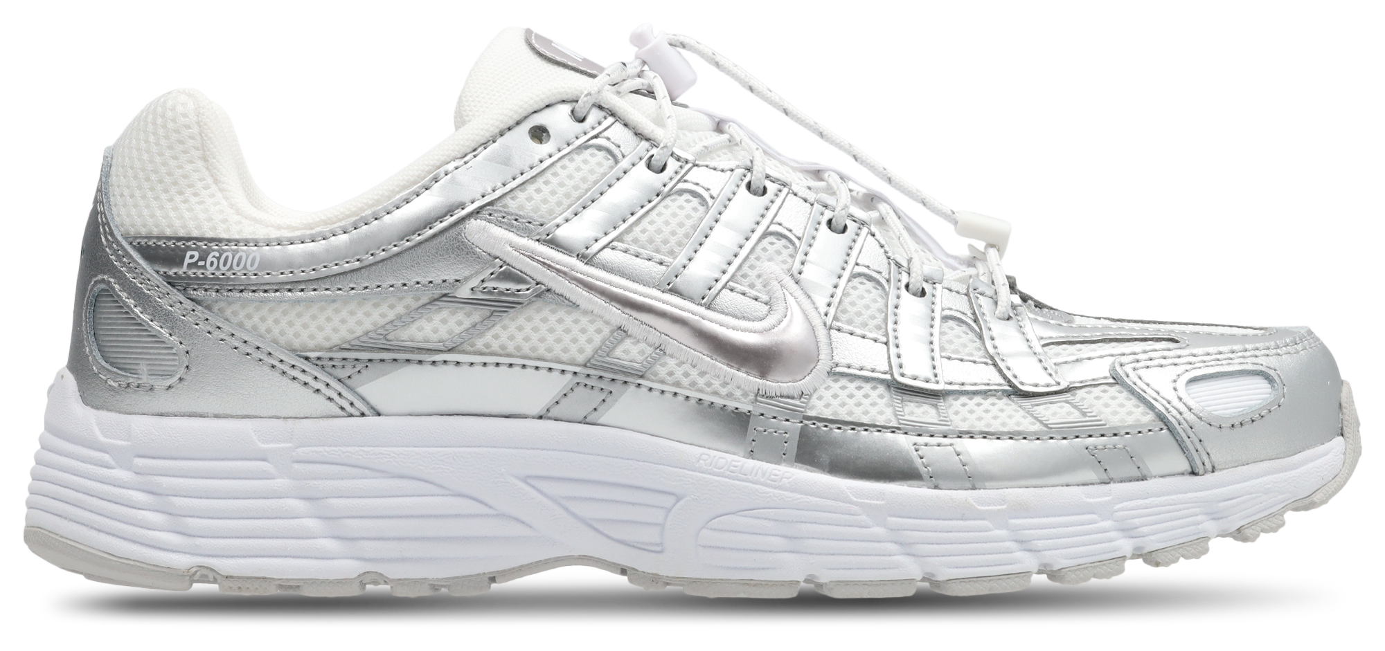 Nike P-6000 - Primaire-College Chaussures – White-Vast Grey-Mtlc Silver