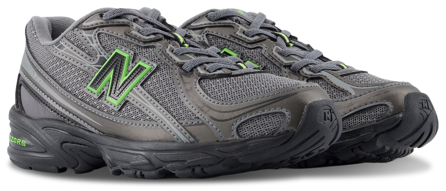 New Balance 740 Bungee Lace - Maternelle Chaussures – Black Metallic-Alkaline Green