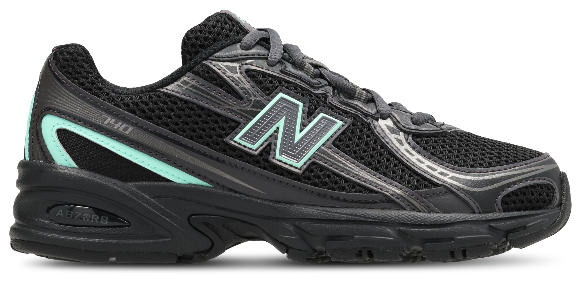 New Balance 740 - Primaire-College Chaussures – Black-Bright Mint