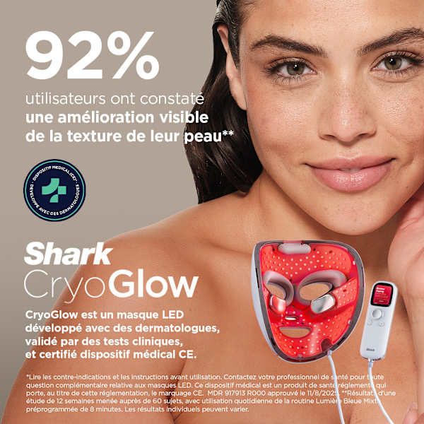 Masque LED Shark CryoGlow Lilas