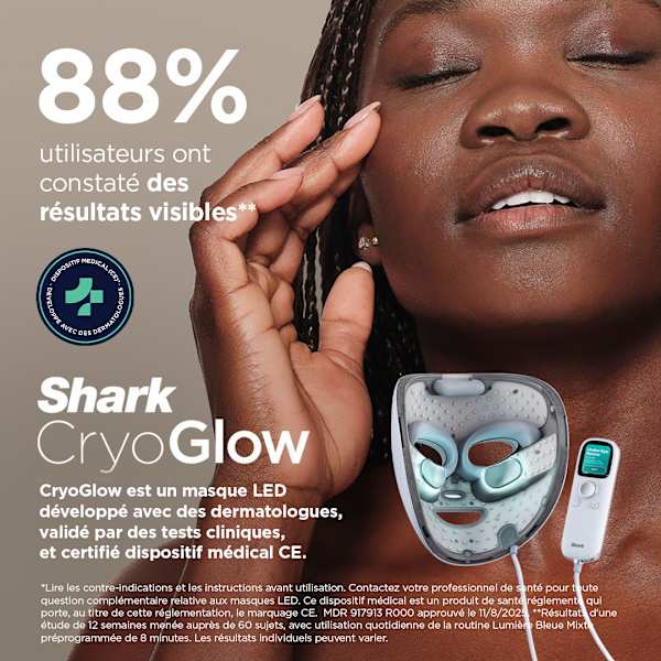 Masque LED Shark CryoGlow Lilas