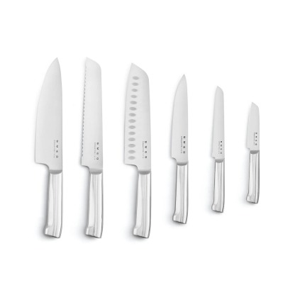 SMthtEG Retro-Style 6-Piece Knife Block Set