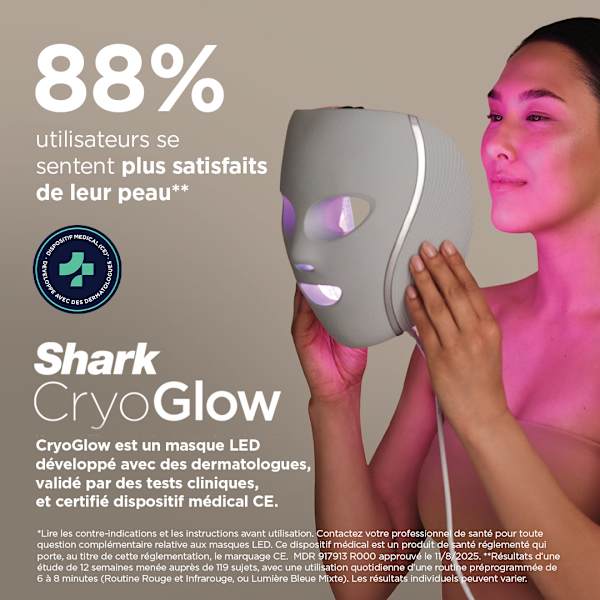 Masque LED Shark CryoGlow Lilas