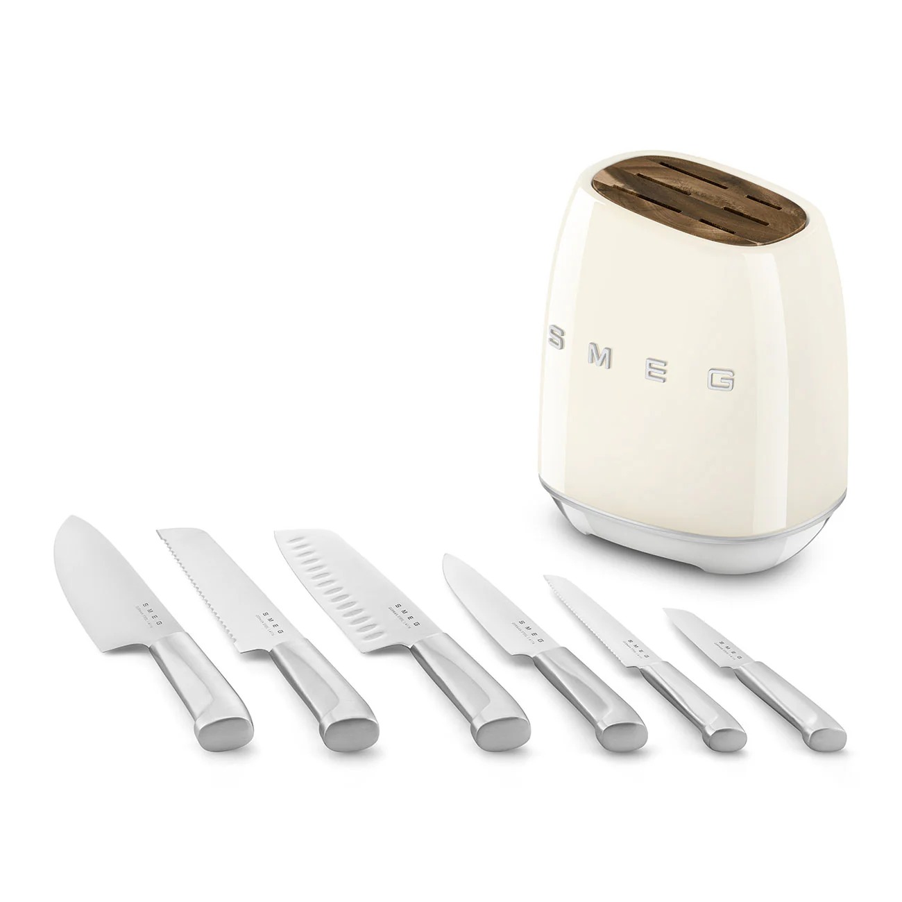SMthtEG Retro-Style 6-Piece Knife Block Set
