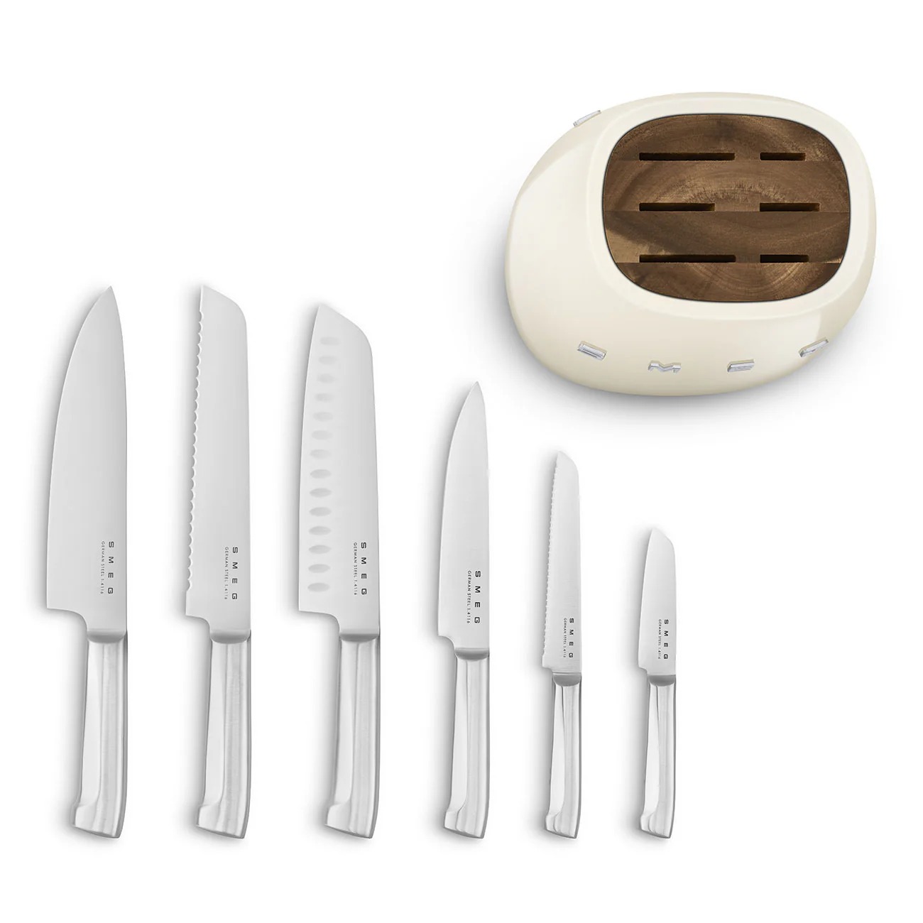 SMthtEG Retro-Style 6-Piece Knife Block Set