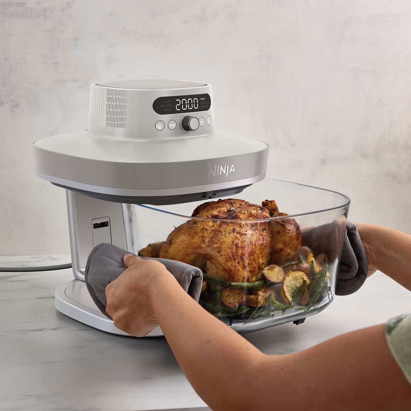 Ninthtja CRISPi PRO Air fryer en verre 7-en-1 , 5.7L+2.3L - bleu Cyberspace AS101EUCY