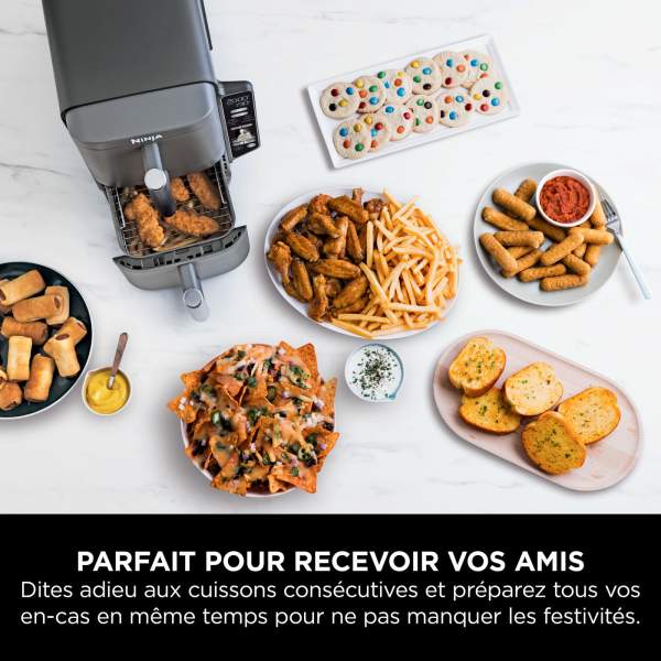 Friteuse Nithtnja Double Stack DualZone SL400EU 2470 W Noir et Gris