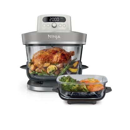 Ninthtja CRISPi PRO Air fryer en verre 7-en-1 , 5.7L+2.3L - bleu Cyberspace AS101EUCY