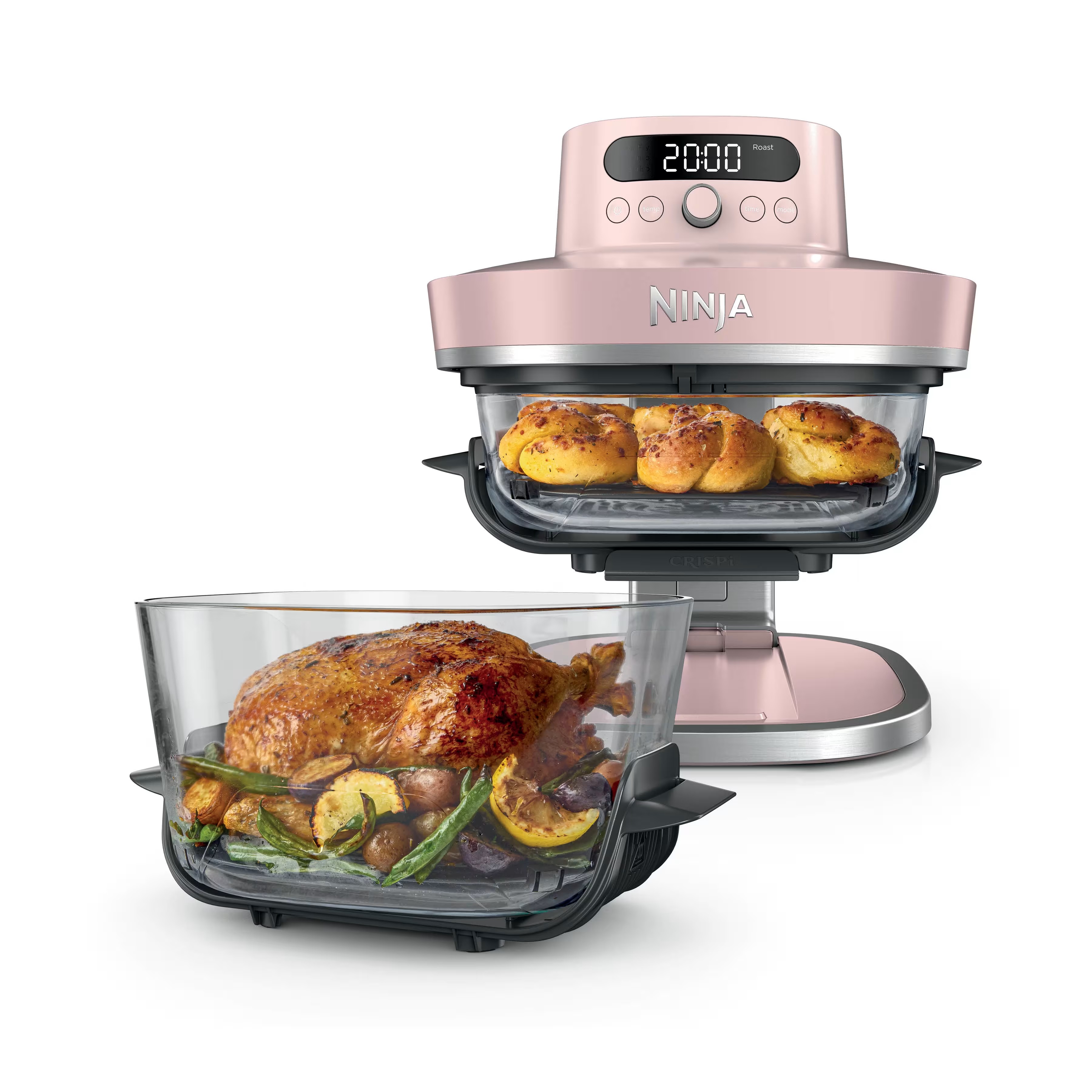 Ninthtja CRISPi PRO Air fryer en verre 7-en-1 , 5.7L+2.3L - bleu Cyberspace AS101EUCY