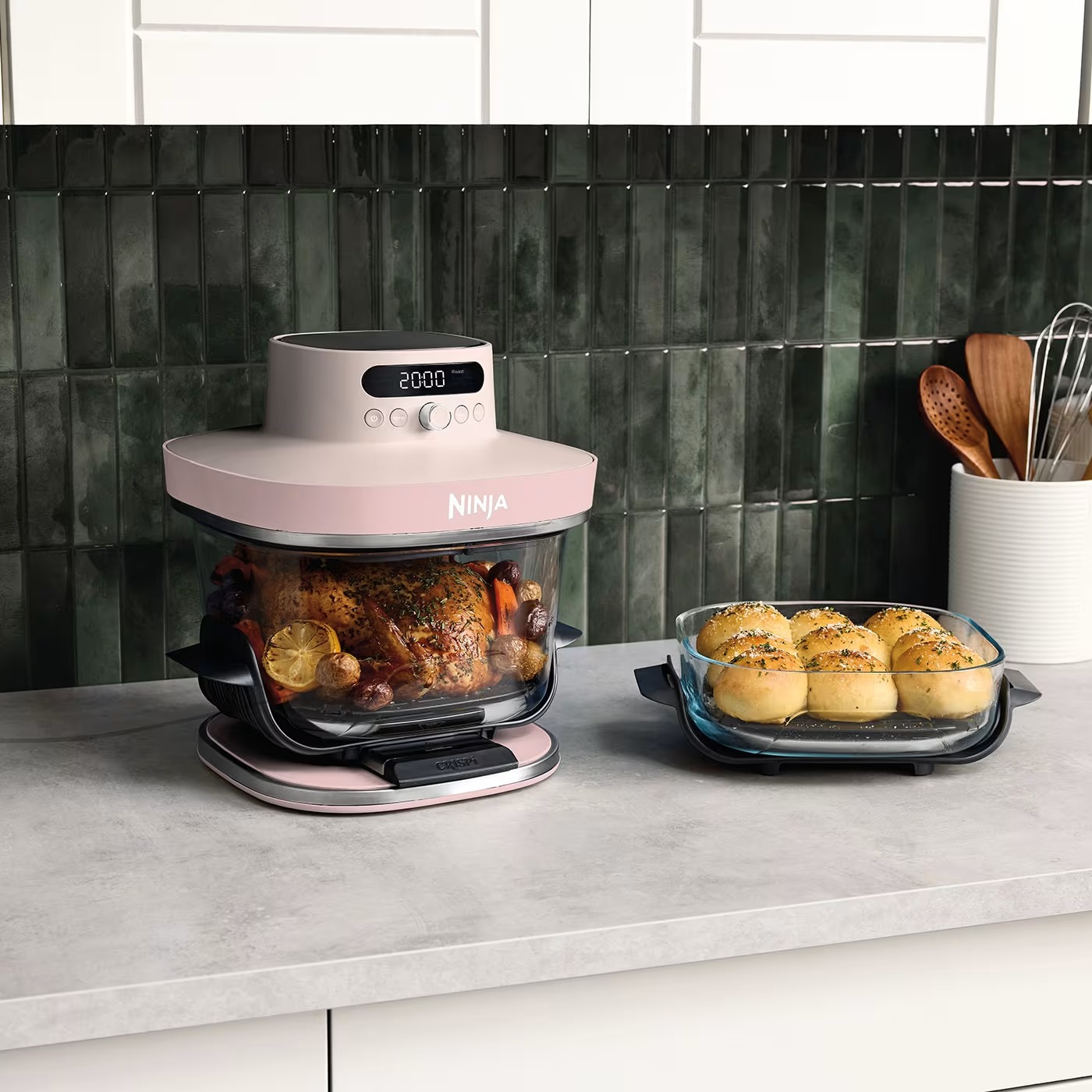 Ninthtja CRISPi PRO Air fryer en verre 7-en-1 , 5.7L+2.3L - bleu Cyberspace AS101EUCY