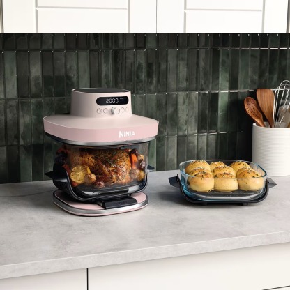 Ninthtja CRISPi PRO Air fryer en verre 7-en-1 , 5.7L+2.3L - bleu Cyberspace AS101EUCY