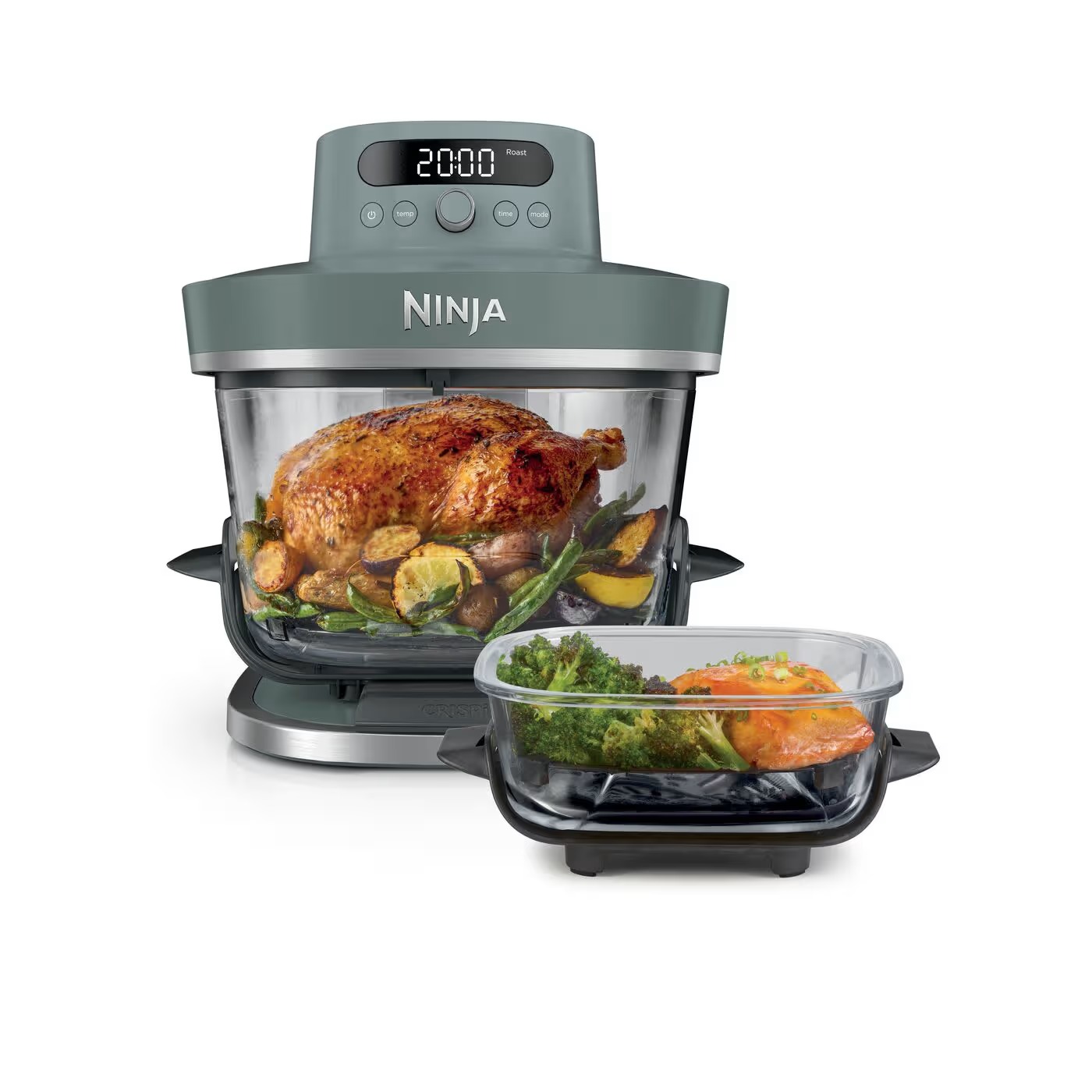 Ninthtja CRISPi PRO Air fryer en verre 7-en-1 , 5.7L+2.3L - bleu Cyberspace AS101EUCY