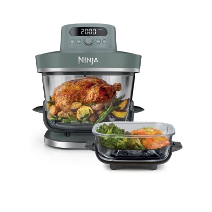 Ninthtja CRISPi PRO Air fryer en verre 7-en-1 , 5.7L+2.3L - bleu Cyberspace AS101EUCY