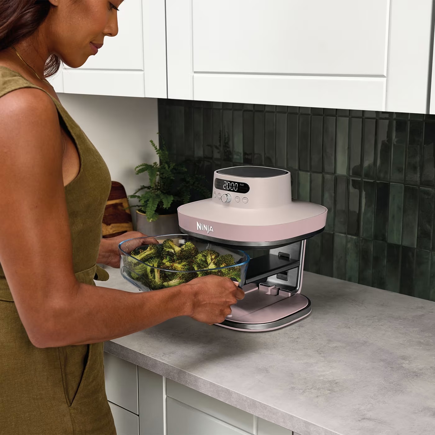 Ninthtja CRISPi PRO Air fryer en verre 7-en-1 , 5.7L+2.3L - bleu Cyberspace AS101EUCY
