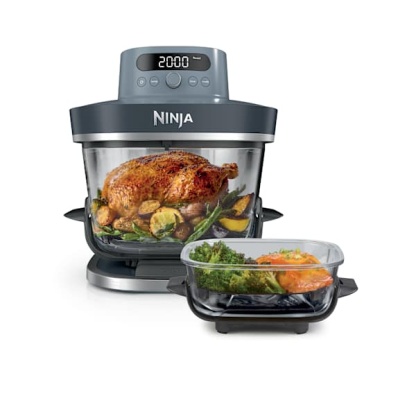 Ninthtja CRISPi PRO Air fryer en verre 7-en-1 , 5.7L+2.3L - bleu Cyberspace AS101EUCY